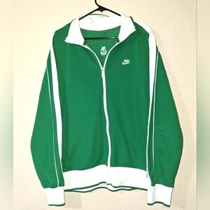 Nike Green and White Track Jacket Size XL